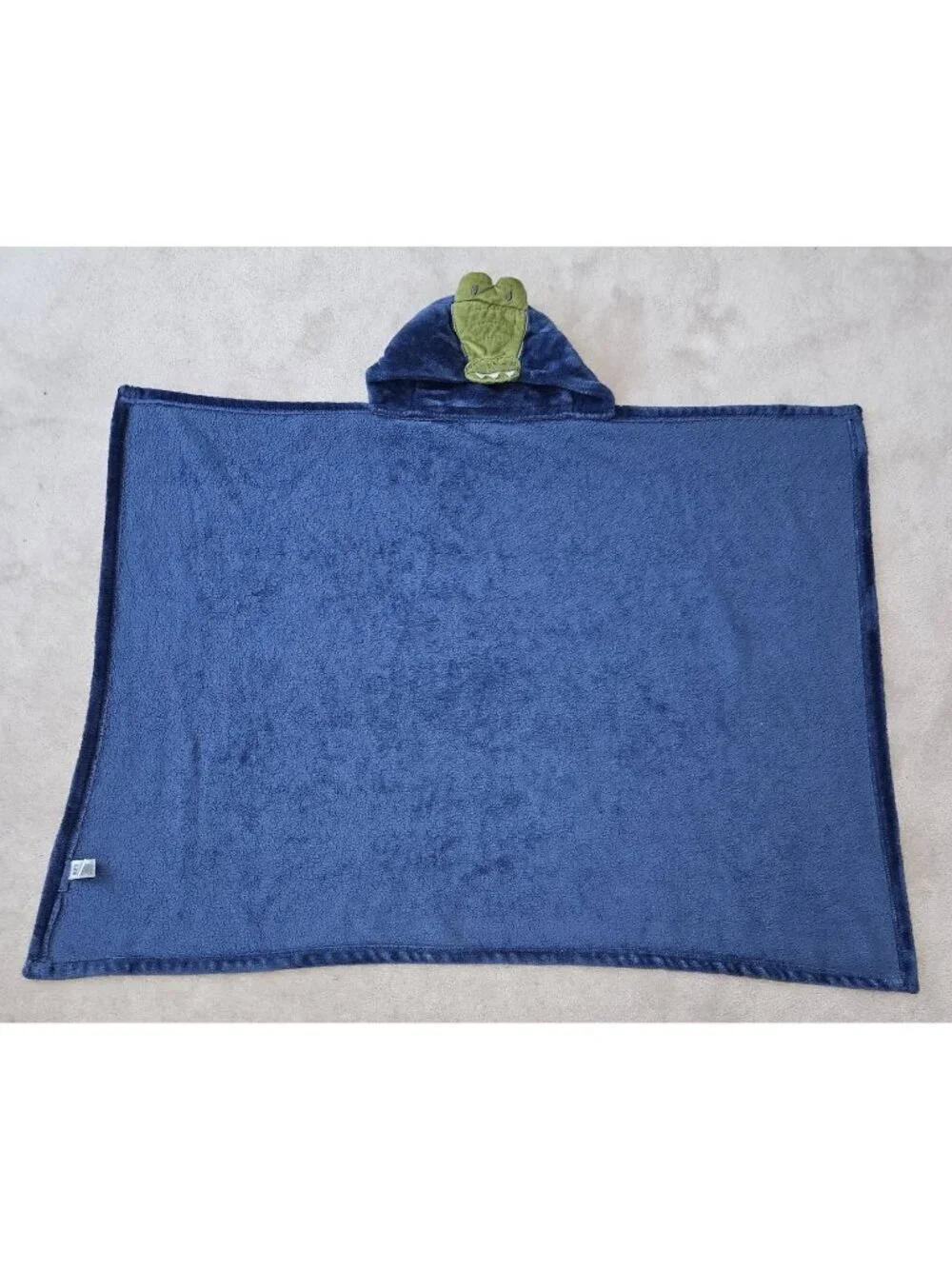HB Hudson Baby Alligator Blue Hooded Blanket Soft Fleece 28x40 Youth Crocodile